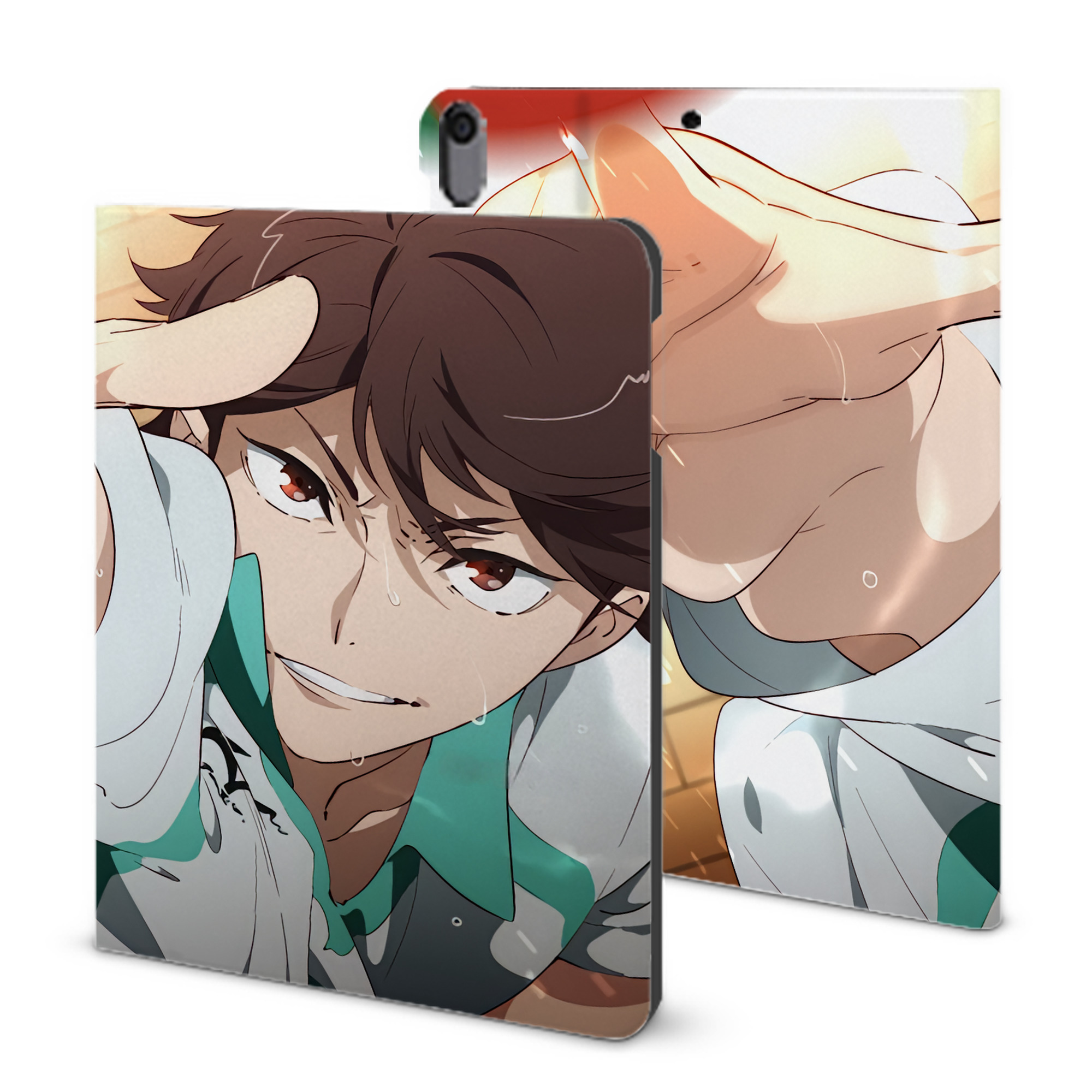 （画像用） ハイキュー!! Haikyu!! IPad ケース ブック型 PUレザー TPU 耐衝撃 軽量 薄型 ペン収納なし 全面保護 IPad 各モデル対応
